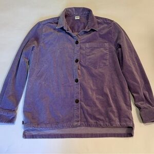 Stoic Corduroy Button Down Overshirt Shacket Men’s Purple Long Sleeve Shirt